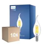 Voordeelpak 10x Philips MASTER LED E14 Gebogen-tip Kaars Filament Helder 3.4W 470lm - 922-927 Dim To Warm | Beste Kleurweergave - Dimbaar - Vervangt 40W