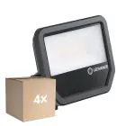 Voordeelpak 4x Ledvance LED Floodlight Aluminium Zwart 41W 6000lm 100D - 865 Daglicht | IP66 - Symmetrisch