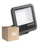 Voordeelpak 4x Ledvance LED Floodlight Aluminium Zwart 69W 10000lm 100D - 865 Daglicht | IP66 - Symmetrisch