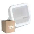 Voordeelpak 12x Ledvance LED Floodlight Aluminium Wit 8W 1100lm 100D - 830 Warm Wit | IP66 - Symmetrisch