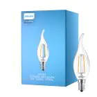 Philips Corepro LED Kaars E14 gebogen punt Filament Helder 2W 250lm - 827 Zeer Warm Wit | Vervangt 25W